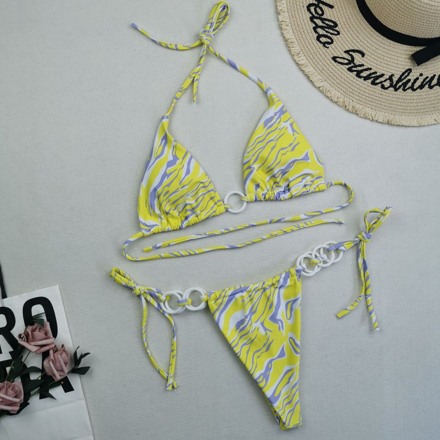 Maya Bikini - Yellow Stripes